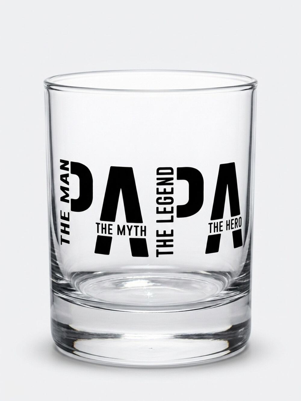 Papa “The Man The Myth The Legend” Whiskey Glass | Dad Gift Rocks Glass